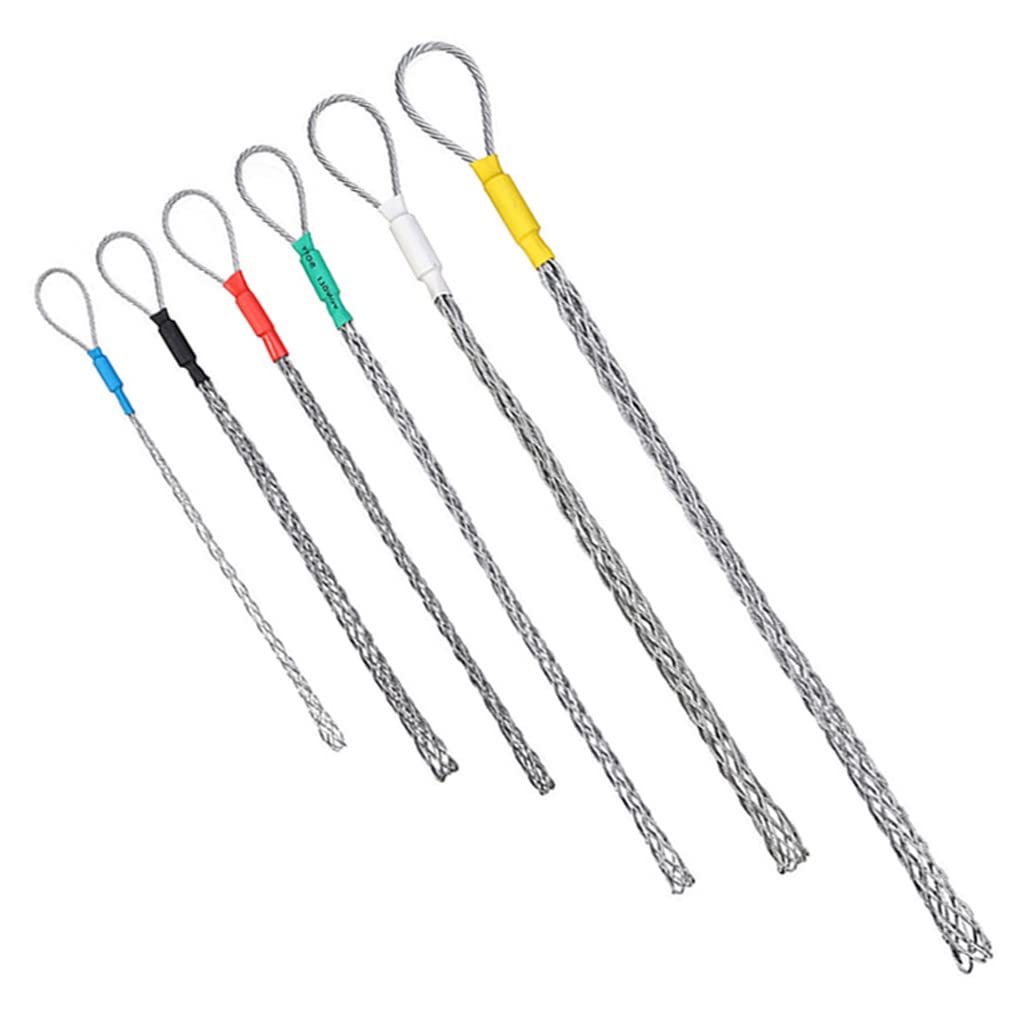 Cable Pulling Grip Sock Kit - Heavy Duty Mesh Puller with Galvanized Metal & Anti-Rust Wire, Flexible Eye Mesh Rope Gripper for Electrical and Network Cable Installation