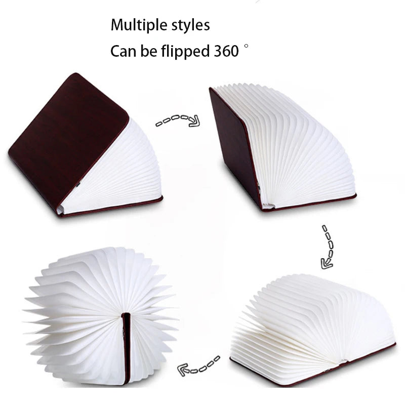 Creative 3D Folding Book Night Light - LED Bedside Reading Lamp for Kids & Adults - Perfect for Bedrooms, Nurseries, and Gift Giving