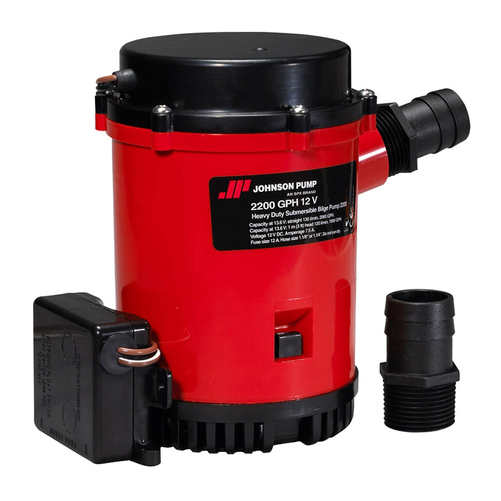 Johnson Pumps 2200 Auto Bilge Pump with Ultima Switch - 12V Marine Water Pump for Boats, Yachts & RVs - Automatic Submersible Pump for Emergency Flood Control & Bilge Water Removal