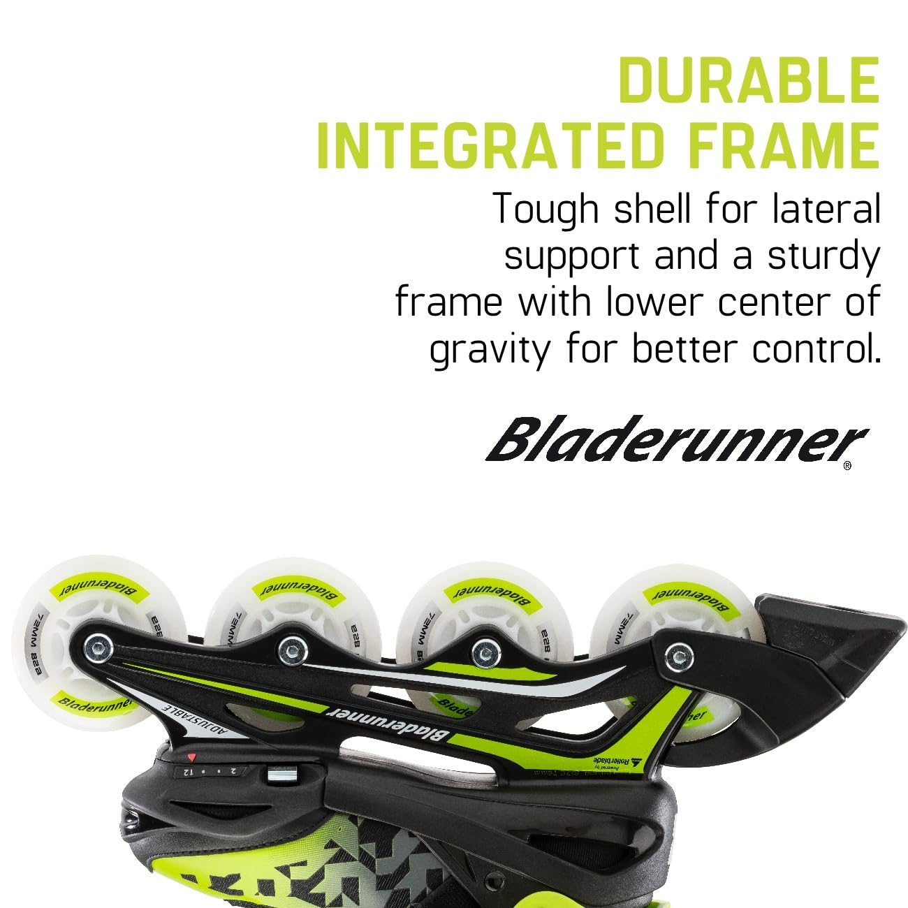 Rollerblade Phoenix Flash Adjustable Kids Inline Skates - Bladerunner Series for Fitness & Recreation | Black/Green | Perfect for Outdoor Sports & Family Fun
