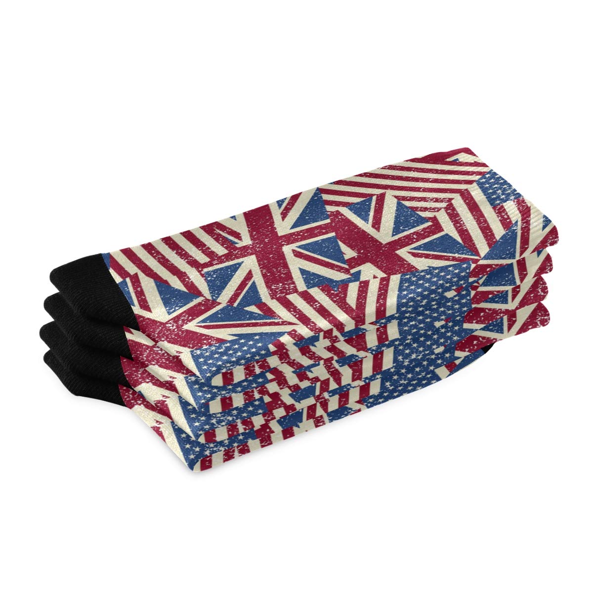 ALAZA Unisex Vintage American & British Flag Casual Crew Socks for Men & Women - Perfect for Travel, Gifts & Patriotic Fashion