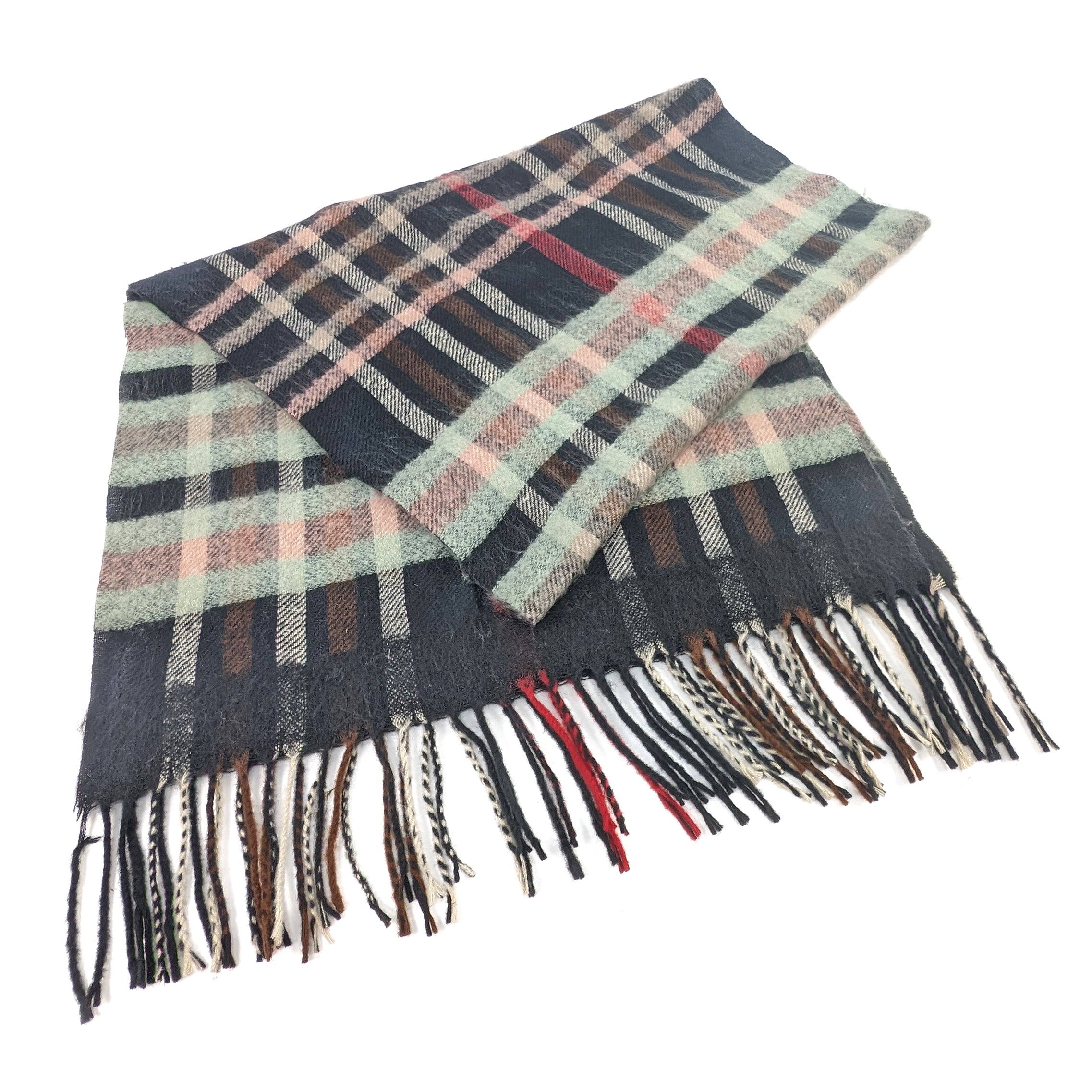 Ruen Unisex Scarf - Soft Winter Fashion Accessory (60x200cm) - Black/Sage - Perfect for Cold Weather, Office & Outdoor Activities