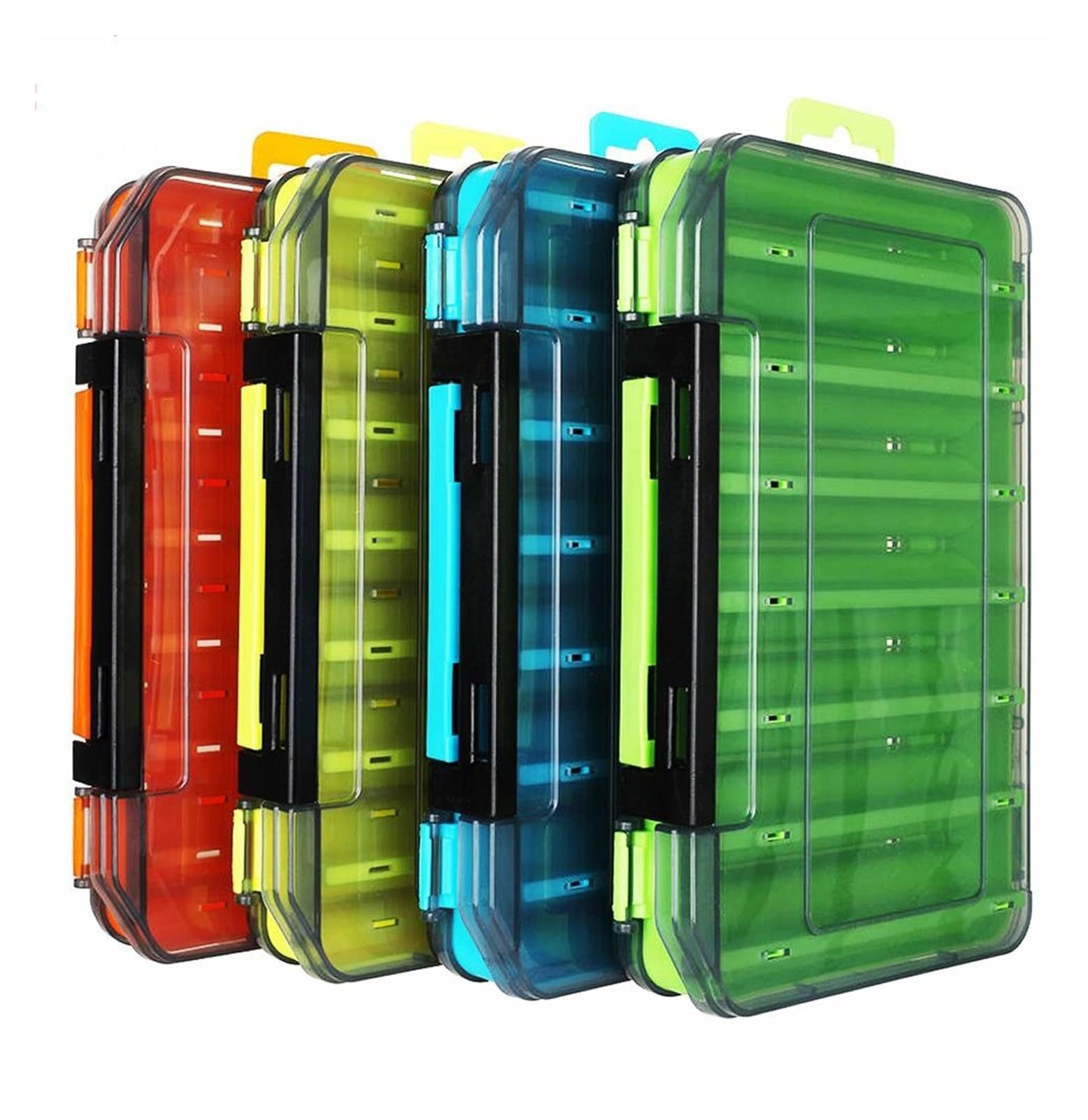 **Waterproof Double Fishing Tackle Box - 12 Compartments Bait & Lure Organizer with Hook Storage - Durable & Portable Carp Fishing Accessories (Yellow) - Ideal for Freshwater & Saltwater Fishing Trips**
