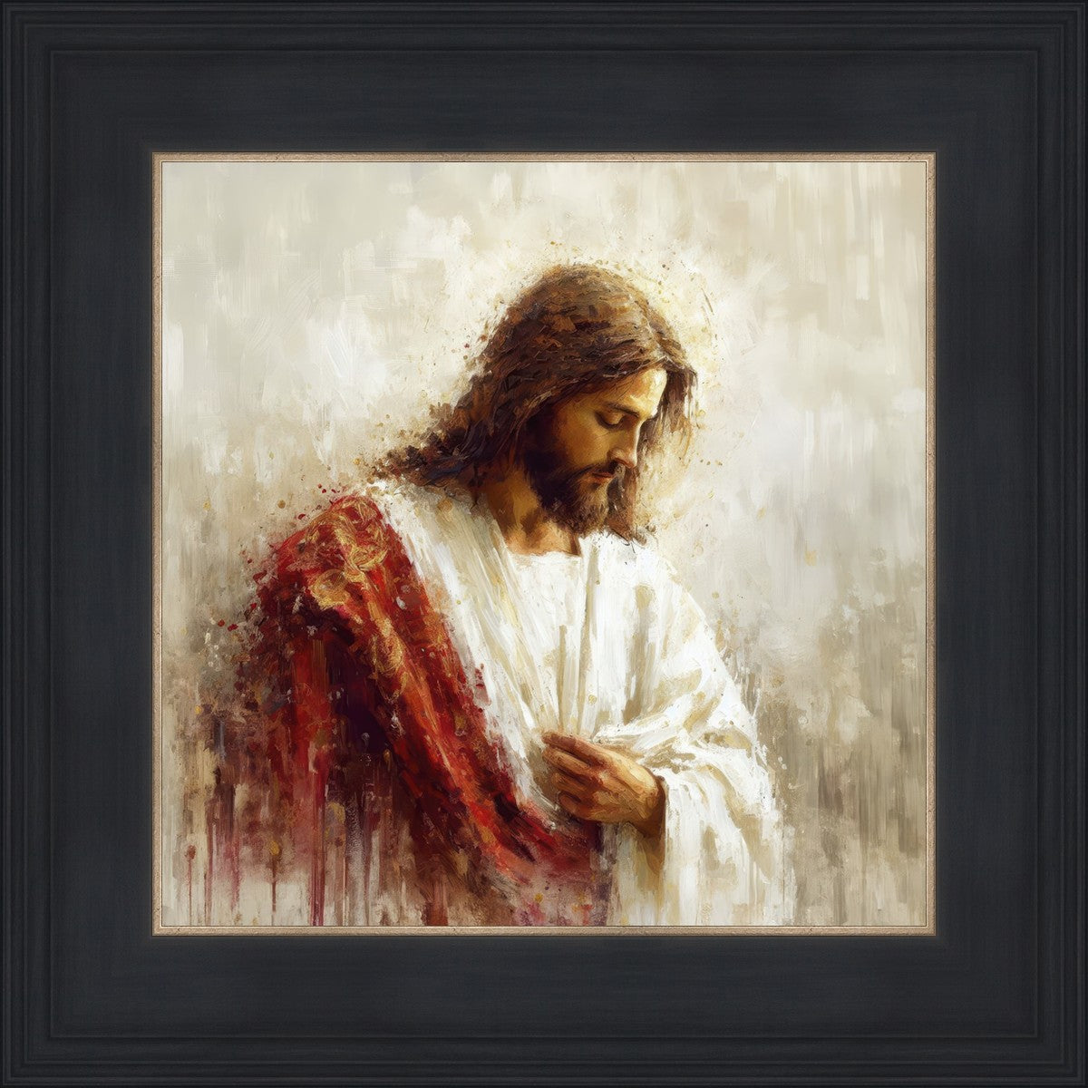 Jesus Christ in Red Robes - Religious Wall Art for Home & Church Decor - Perfect for Prayer Rooms, Sunday Schools & Christian Gifts