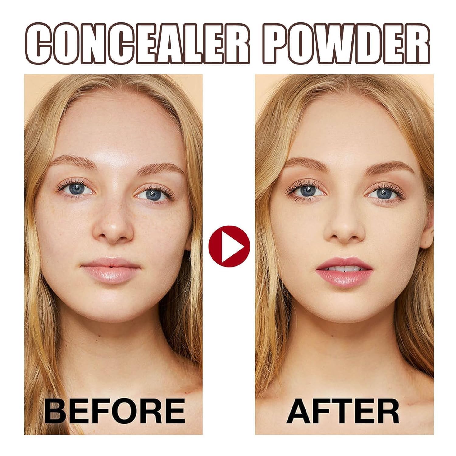 CC Cream Compact SPF 50+ with Mirror - Long Lasting Waterproof & Sweat-Proof Makeup, Concealer & Setting Powder (Natural) - Perfect for Daily Wear, Travel & Touch-Ups