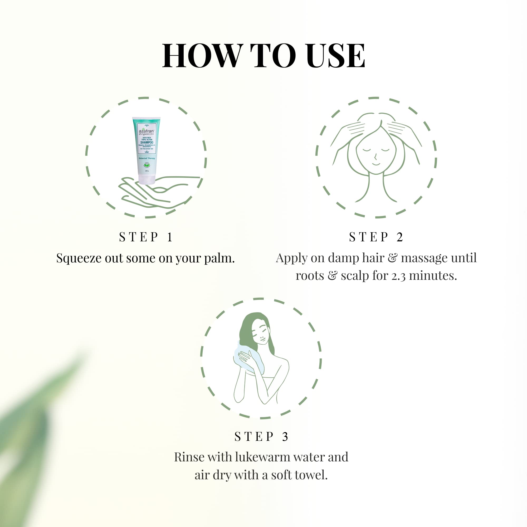 Azafran Organics Intense Moisturizing Shampoo for Frizz-Free Smooth Hair - Soya Rich Formula with Olive Butter, Soy Butter & Glycerin - Best for Dry, Rough & Frizz-Prone Hair - 100g - Perfect for Daily Hair Care & Salon-Quality Results at Home