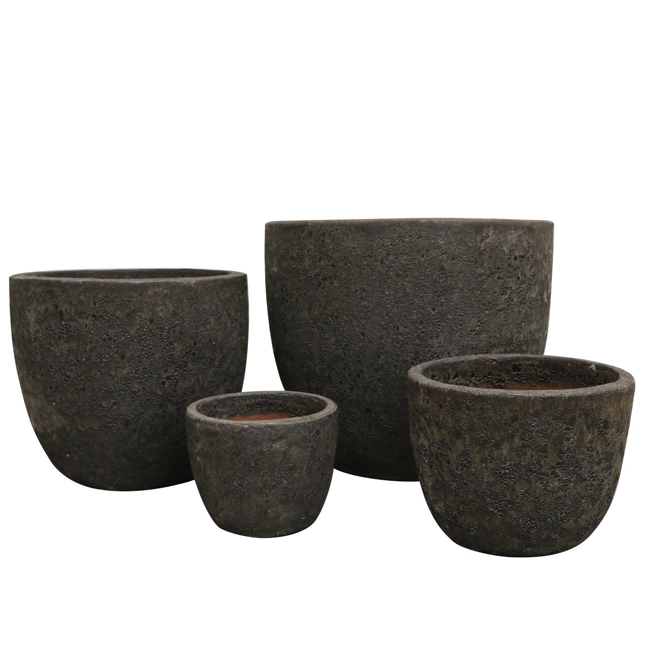Lava Egg Outdoor Planter Pot - Medium Size, Black - Perfect for Garden, Patio, and Balcony Decor