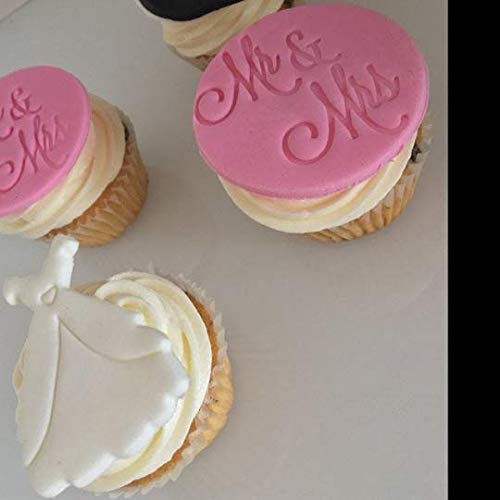Mr & Mrs Cookie Stamp Set - Fondant Embosser & Icing Stamp for Wedding Cakes, Biscuits & Cupcakes - Perfect for Wedding Decorations, Anniversary Celebrations & Baking Parties