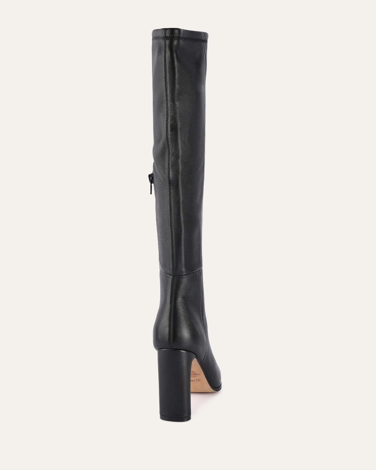 JOLENE Knee High Boots for Women - Black Leather Riding Boots - Stylish & Comfortable for Winter, Fall, and Casual Outfits