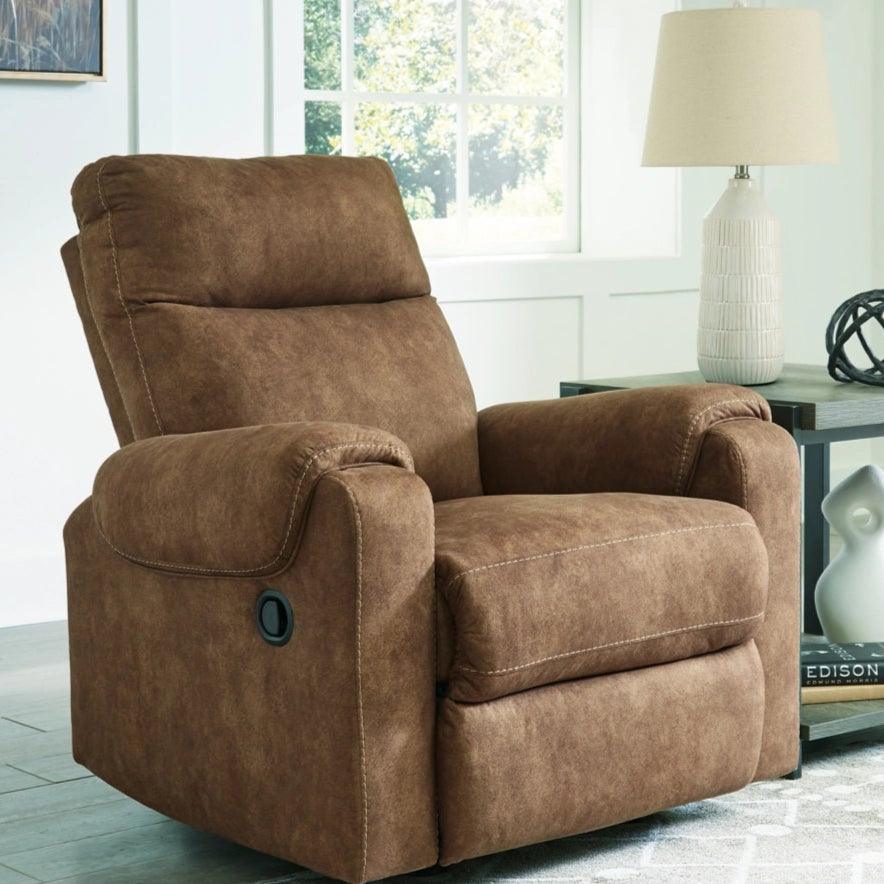 Edenwold Brindle Recliner Chair 1380525 - Comfortable Leather Reclining Armchair for Living Room, Home Theater & Office Relaxation