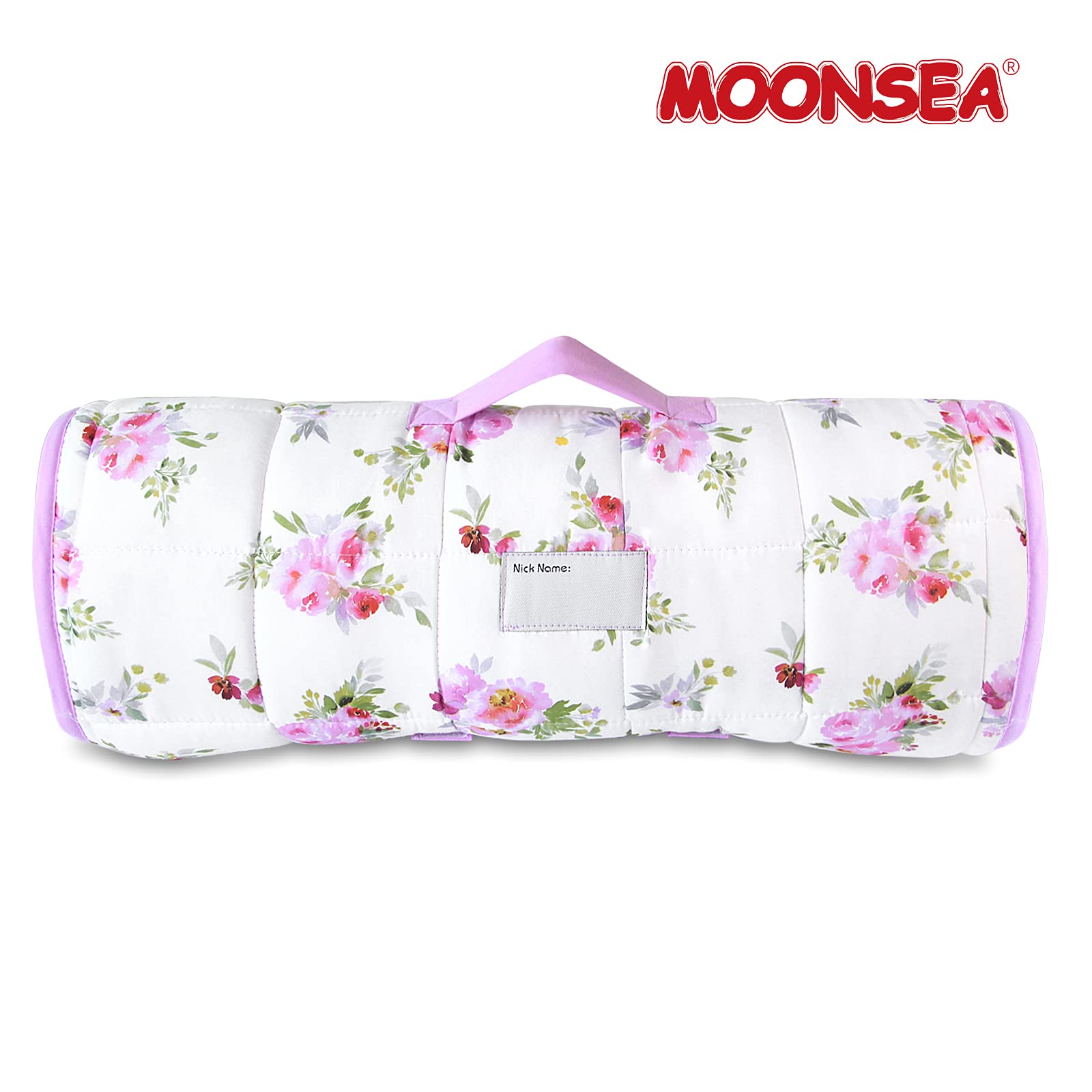 Floral Toddler Nap Mat for Girls with Pillow & Soft Fleece Blanket - Lightweight Portable Sleeping Mat for Daycare, Preschool & Travel