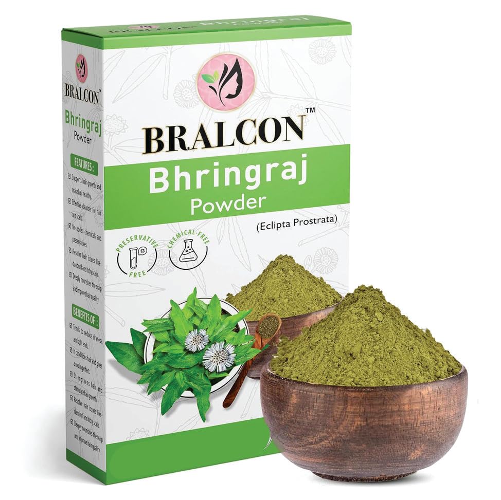 Organic Neem, Bhringraj & Hibiscus Flower Powder Combo - 300g (100g x 3) | Natural Skin Whitening & Hair Growth Treatment | For Face Care, Hair Conditioning & Scalp Health | Vegan, Chemical-Free Beauty Solution for Glowing Skin & Stronger Hair