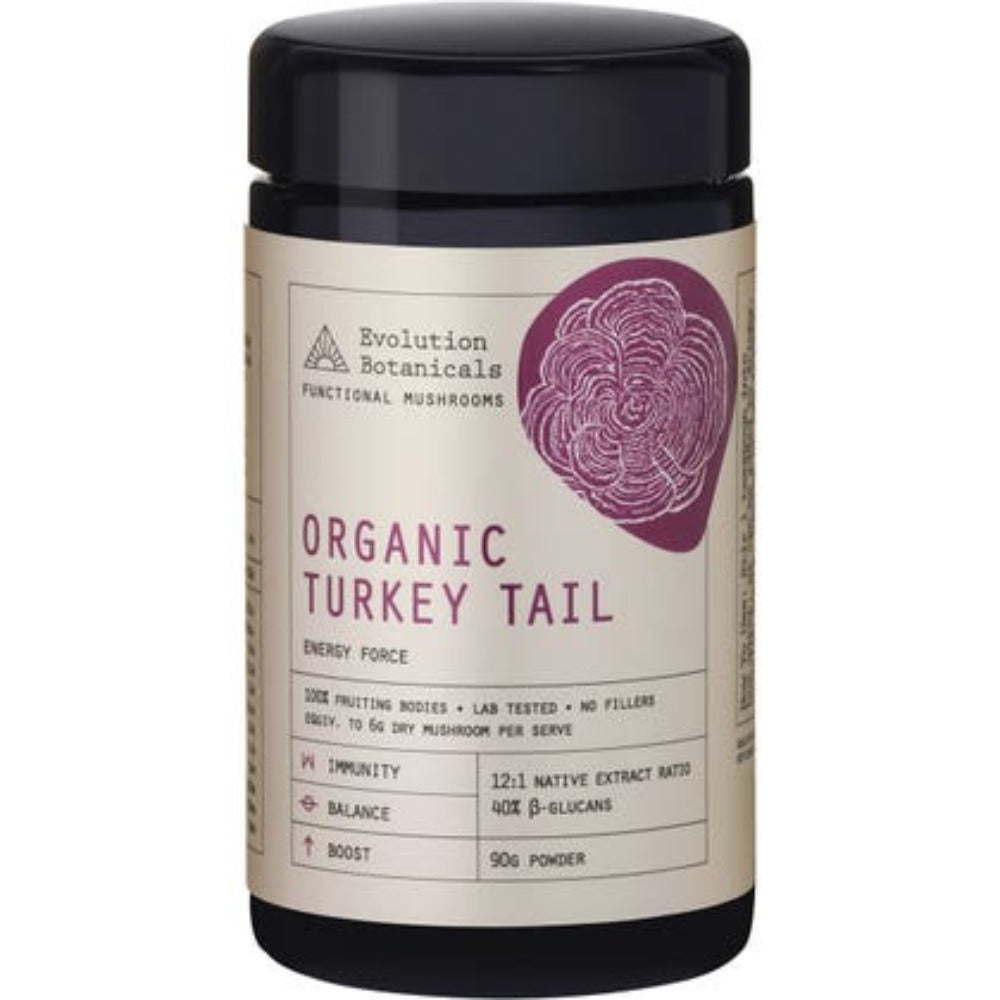 Organic Turkey Tail Mushroom Supplement - Evolution Botanicals Energy Force 90g | Immune Support & Natural Energy Boost | Perfect for Daily Wellness & Fitness Routines
