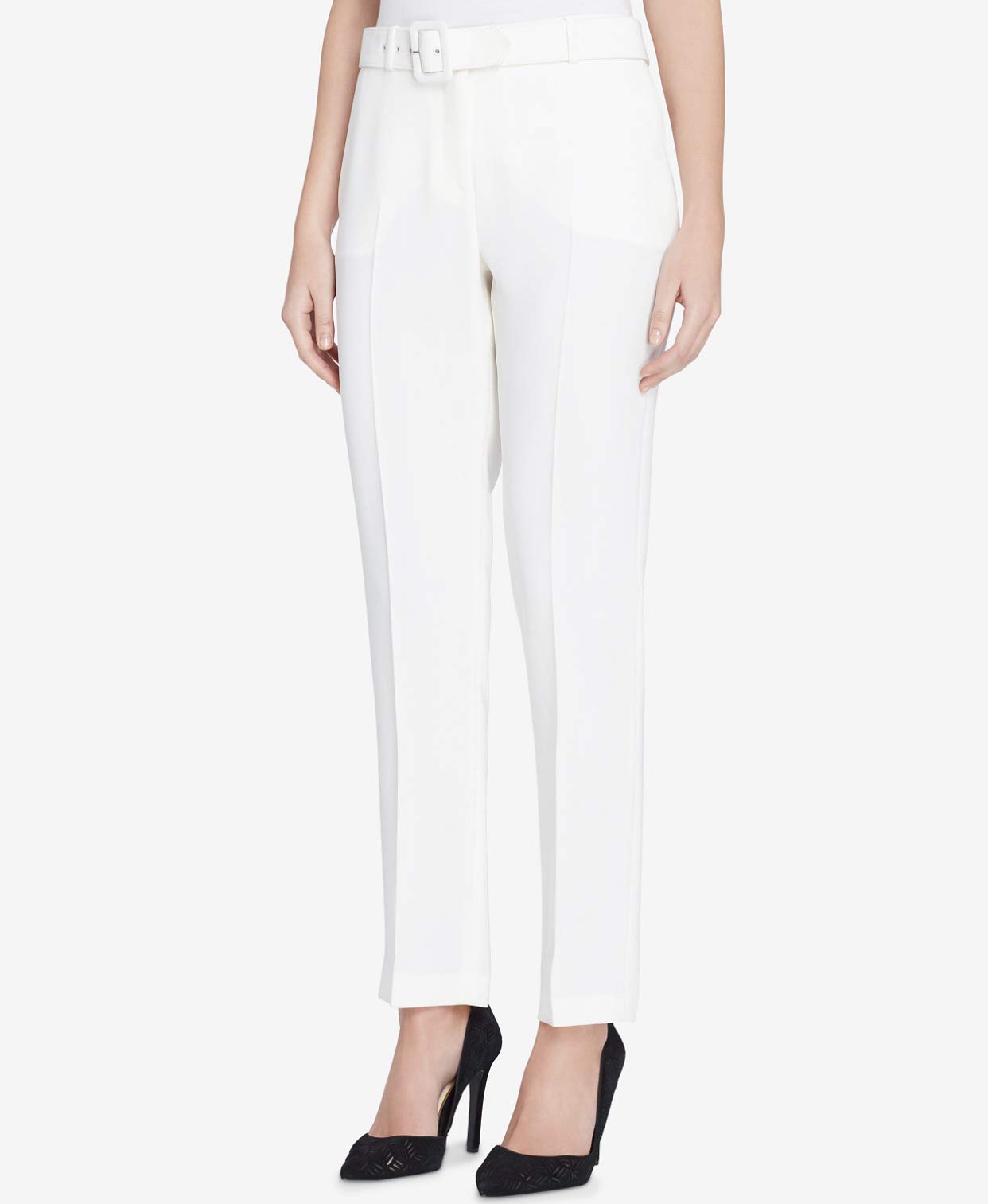 Tahari ASL Women's Belted Bootcut Pants - Size 6, Cloud Color - Professional Office Wear & Casual Outfits