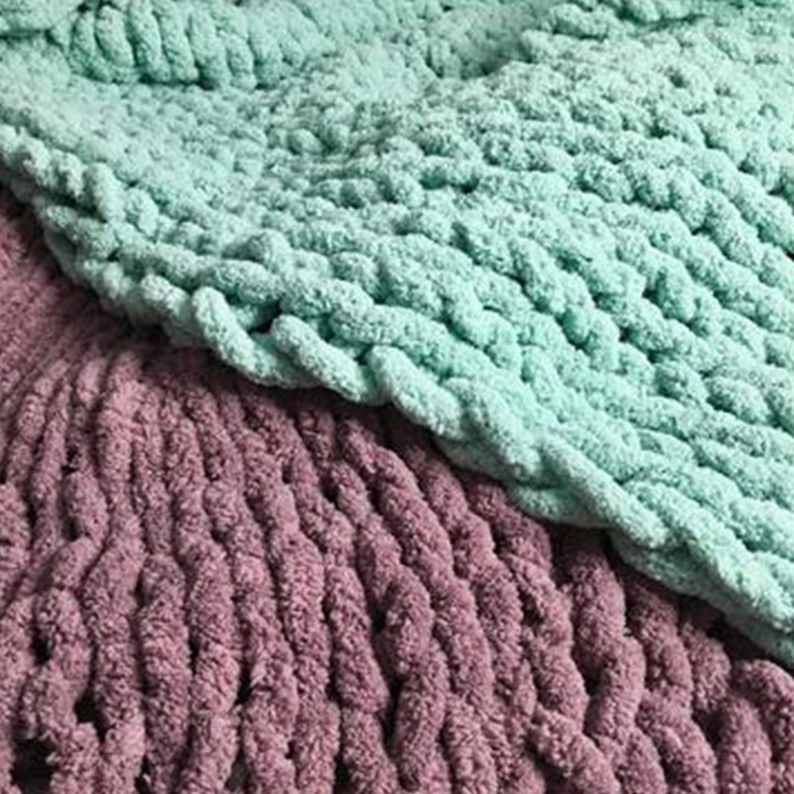 Hand-Woven Chunky Knit Chenille Throw Blanket - Ultra Soft & Warm Oversized Yarn Blanket for Bed, Sofa, Couch - Cozy Home Decor, Pet Bed Cover, Winter Gift Idea - Perfect for Netflix Nights & Cozy Reading