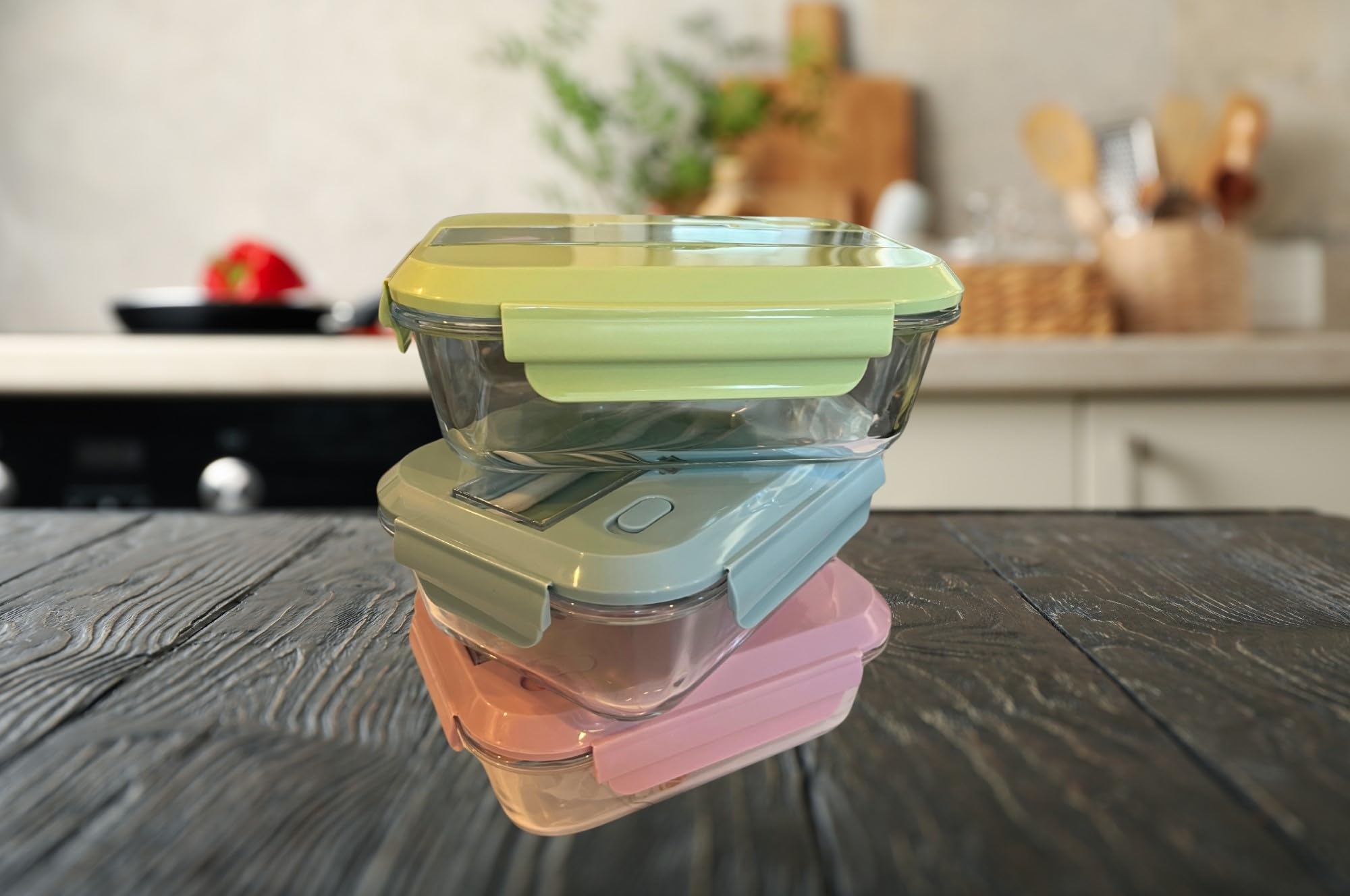 THY COLLECTIBLES 36oz Glass Meal Prep Containers with Lids - Set of 3 Compartment Bento Boxes, Microwave & Freezer Safe, Leak Proof Food Storage for Lunch, Leftovers, Cooking | Perfect for Office, School, Picnics & Meal Prepping