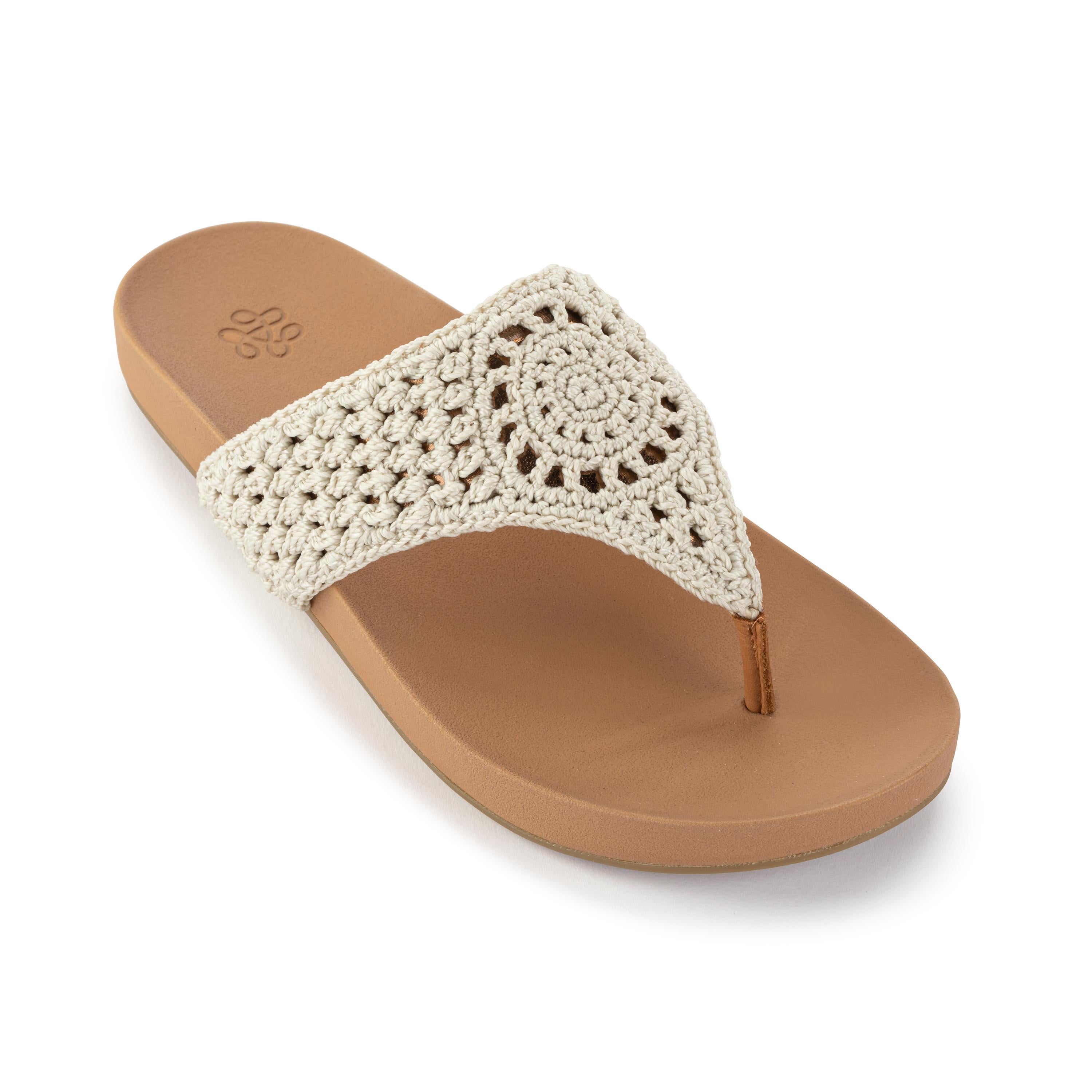 Everly Sandal - Hand Crochet Bohemian Sandals with Natural Medallion Design | Comfortable Summer Beach Shoes for Women | Perfect for Vacation, Outdoor Walks & Casual Wear