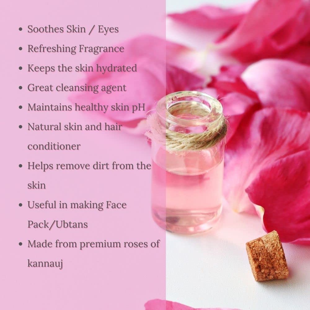 GREEN WORTH Pure & Natural Rose Water Toner Mist Spray - 200ml Steam Distilled Gulab Jal | Alcohol-Free & Chemical-Free Facial Hydration | Refreshing Face Mist for Dry Skin, Makeup Setting & Skin Care Routine
