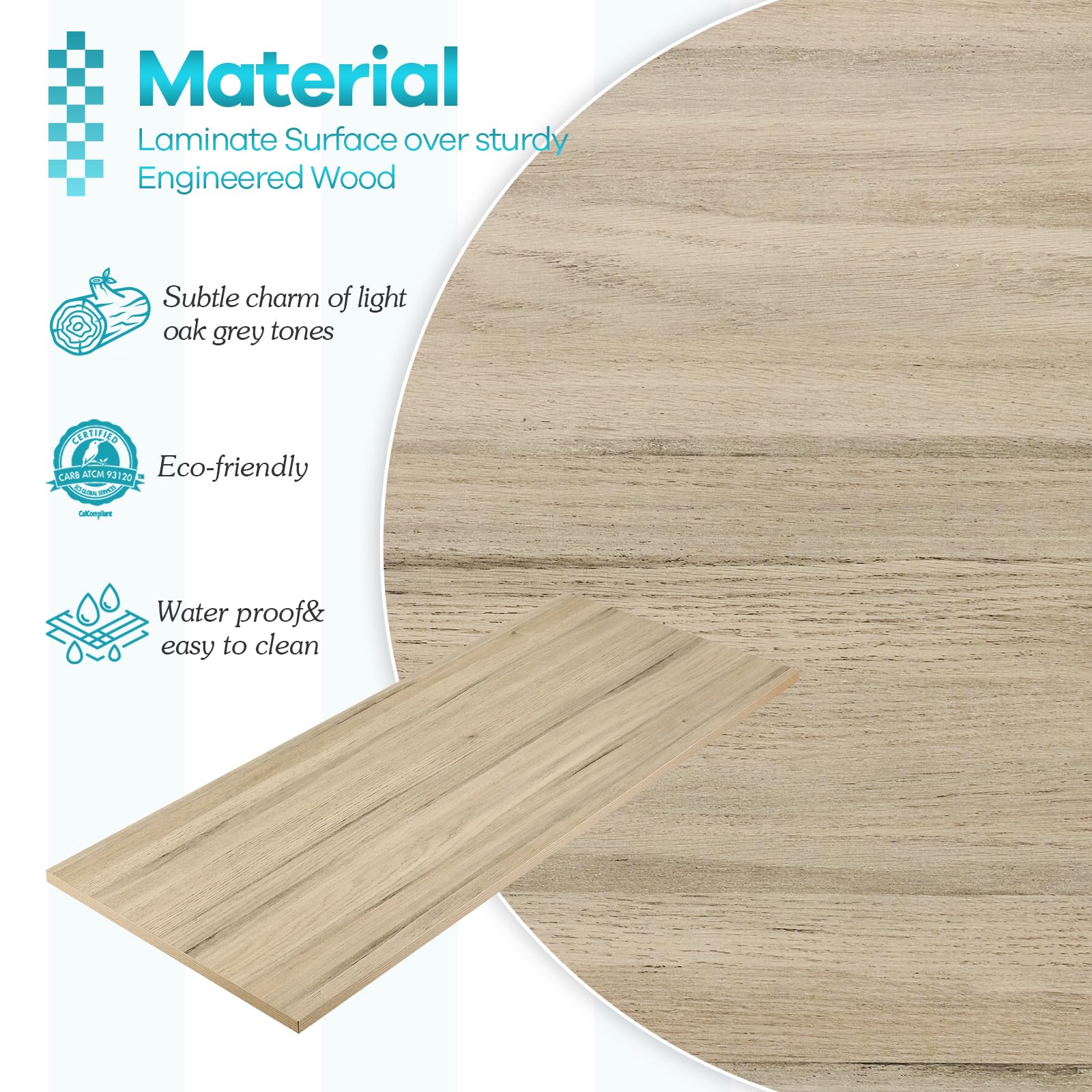 36x24 Inches Solid Oak Tabletop - 1 Inch Thick Wood Countertop for Sit Stand Desk, Double Desks & L-Shaped Workstations | DIY Home Office & Commercial Use | Perfect for Workspaces, Studios & Conference Rooms