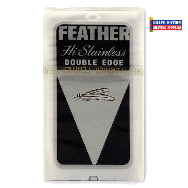 Feather Hi Stainless Double Edge Razor Blades - 5 Pack - Ultra Sharp & Durable for Smooth Shaving - Perfect for Men's Wet Shaving & Barber Use