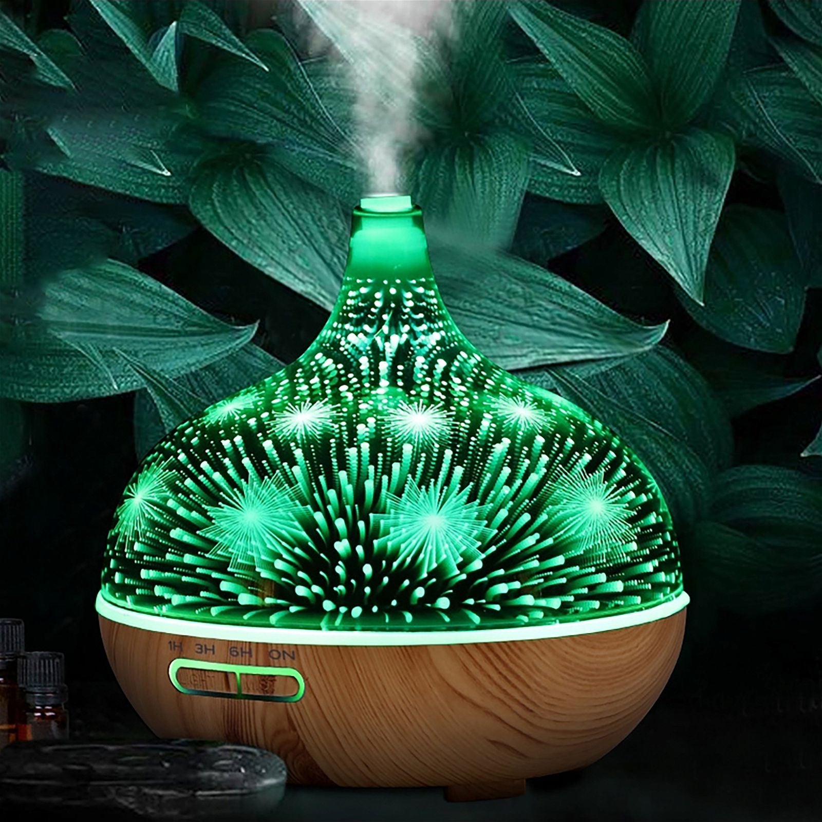 DEVANTI 400ml Aromatherapy Diffuser with 3D LED Night Light, Remote Control - Essential Oil Humidifier & Air Purifier for Home, Office, Yoga and Spa Relaxation