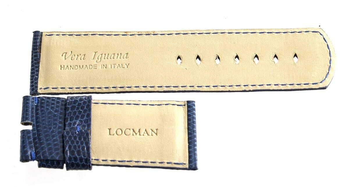 Locman Men's 31mm Blue Leather Watch Band Strap - Premium Replacement Watch Strap for Dress Watches, Business & Formal Occasions
