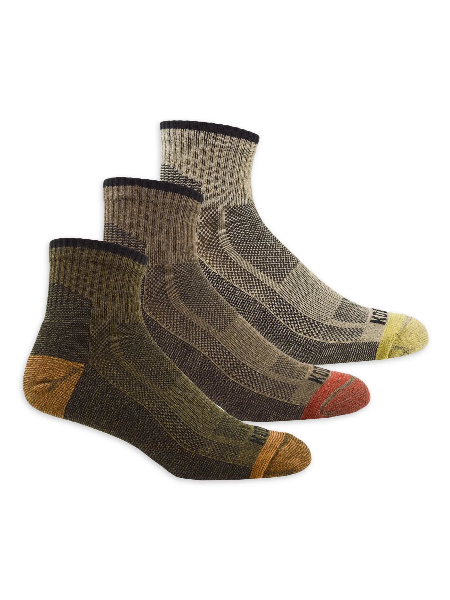 Kodiak Men's Casual Lifestyle Quarter Socks 6 Pack - Breathable Comfort Socks for Everyday Wear, Hiking & Outdoor Activities