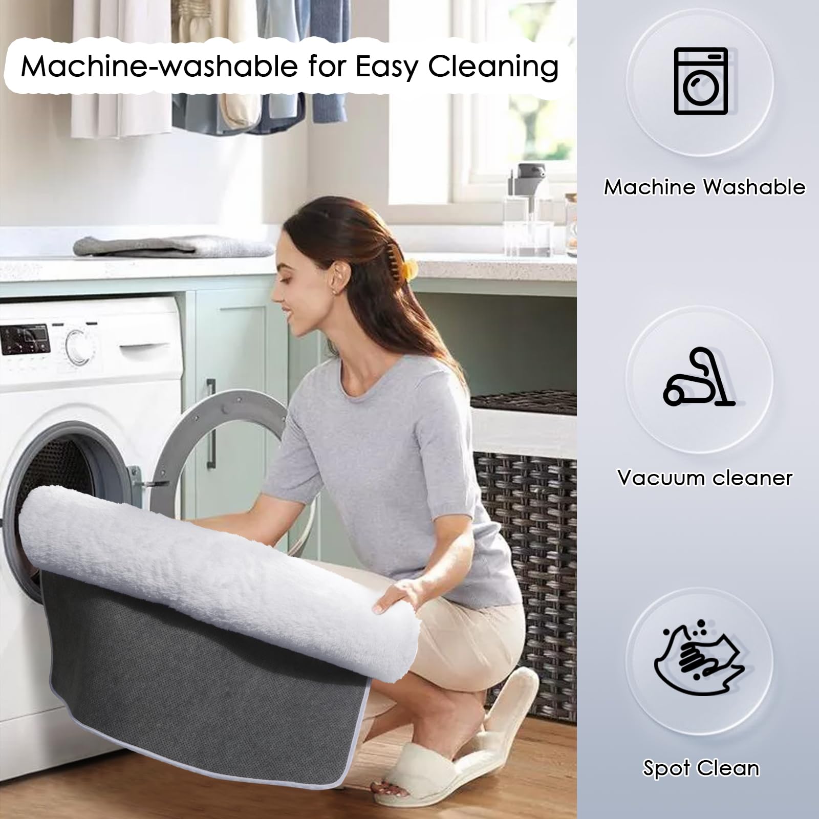 Soft White Fluffy Shag Rug 5x7 - Plush Furry Area Carpet for Living Room, Bedroom, Nursery & Kids Room - Ultra Soft Fuzzy Rug for Game Room, Play Room & Home Decor - Cozy & Comfortable Floor Mat for Relaxing & Lounging