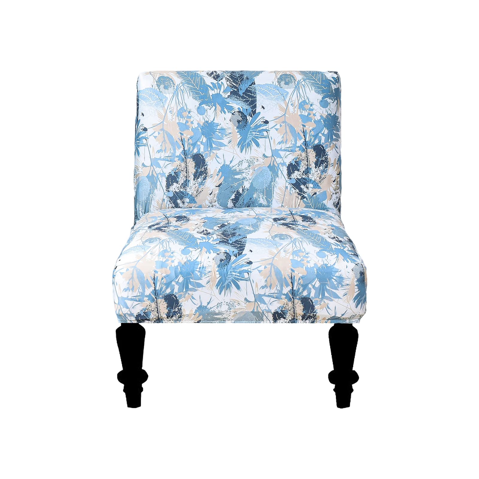 Eco-Friendly Removable Washable Armless Chair Slipcover - Printed Accent Furniture Protector Cover for Living Room, Dining Room & Hotel Use