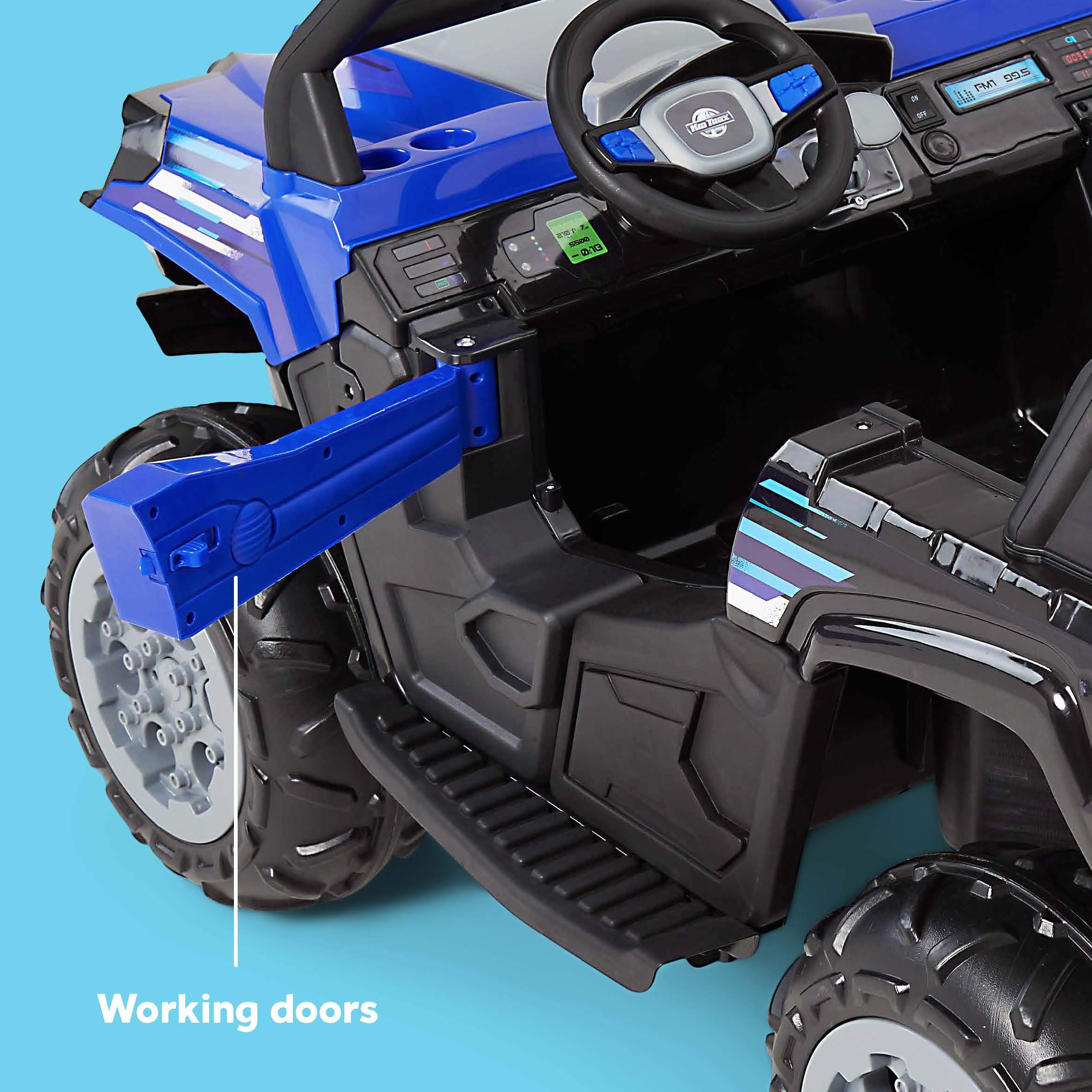 Kid Trax UTV 12V Electric Ride-On Toy for Toddlers & Kids Ages 3-7 | 110 lbs Weight Capacity | Single or Double Riders | Blue | Perfect for Backyard Play & Outdoor Adventures