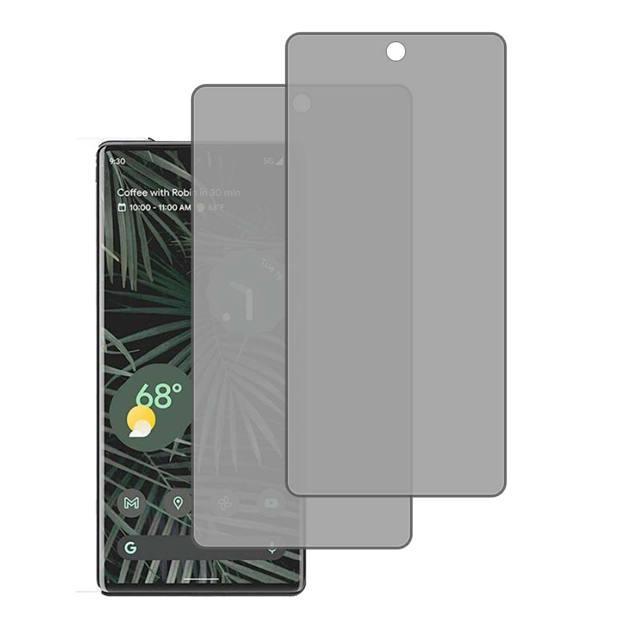 Google Pixel 6 Pro Privacy Screen Protector [2 Pack] - Black Tempered Glass with Anti-Spy Protection for Google Pixel 6 Pro - Perfect for Office, Travel & Public Use