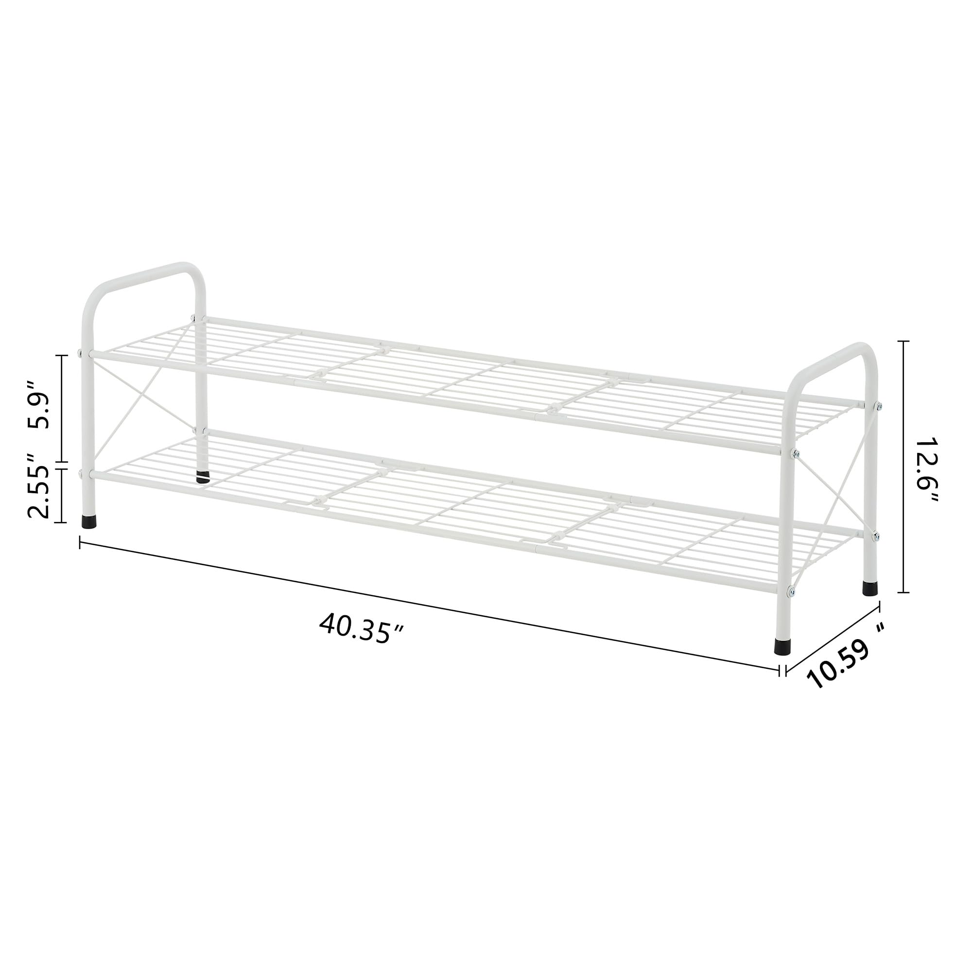Hoctieon 2-Tier White Mesh Shoe Rack for Closet - Freestanding Shoe Shelf Organizer for Entryway, Bedroom & Durable Shoe Storage | Perfect for Small Spaces & Apartment Living
