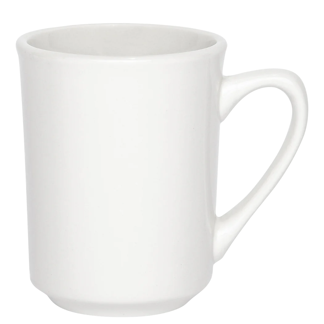 Premium 8.5 Oz Palm Ceramic Mug - White (12-Pack) - Perfect for Coffee, Tea & Hot Chocolate at Home, Office or Cafe