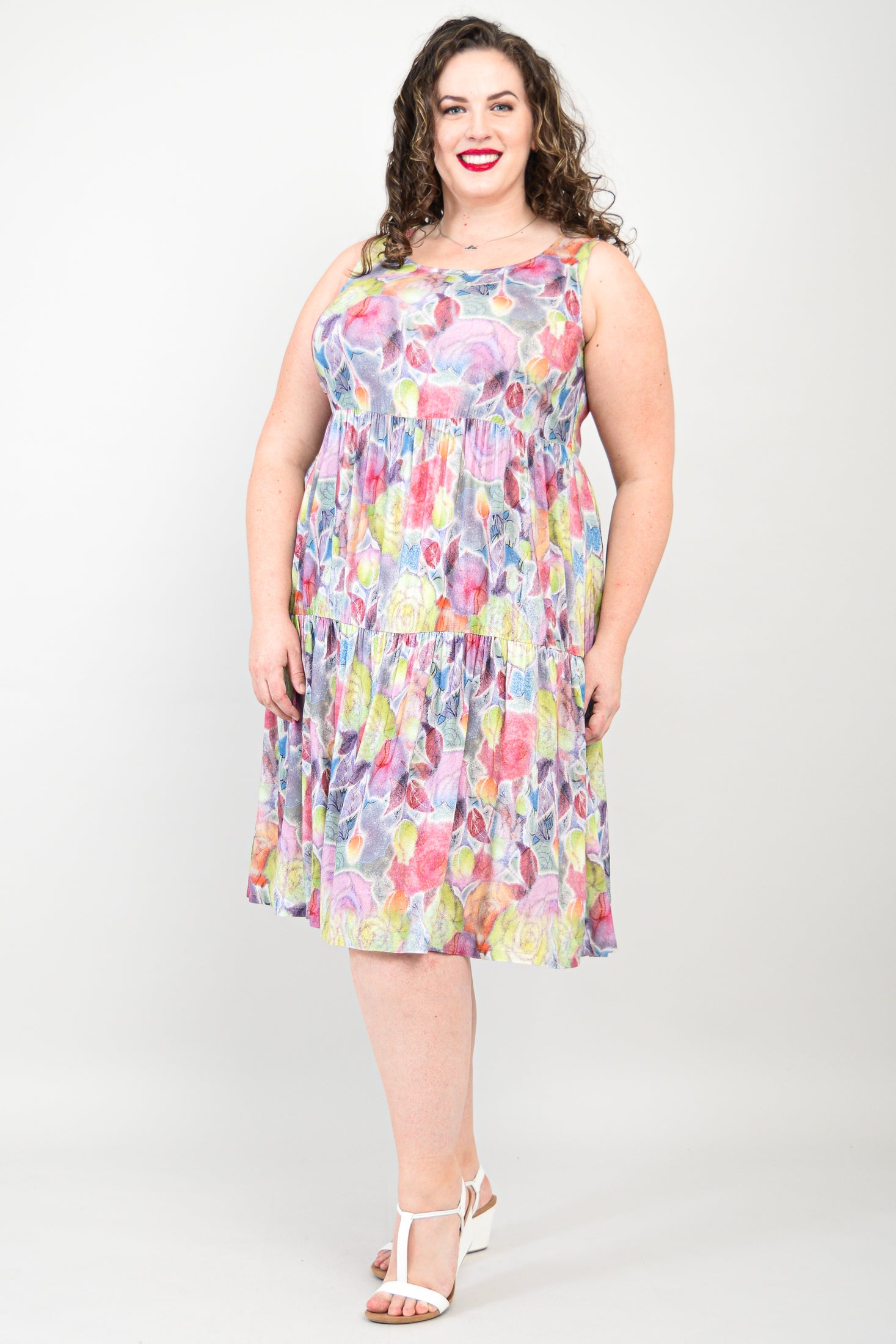 Juni Dress in Rosebud Print - Linen Bamboo Blend for Women | Perfect for Summer Outfits, Beach Vacations & Casual Wear