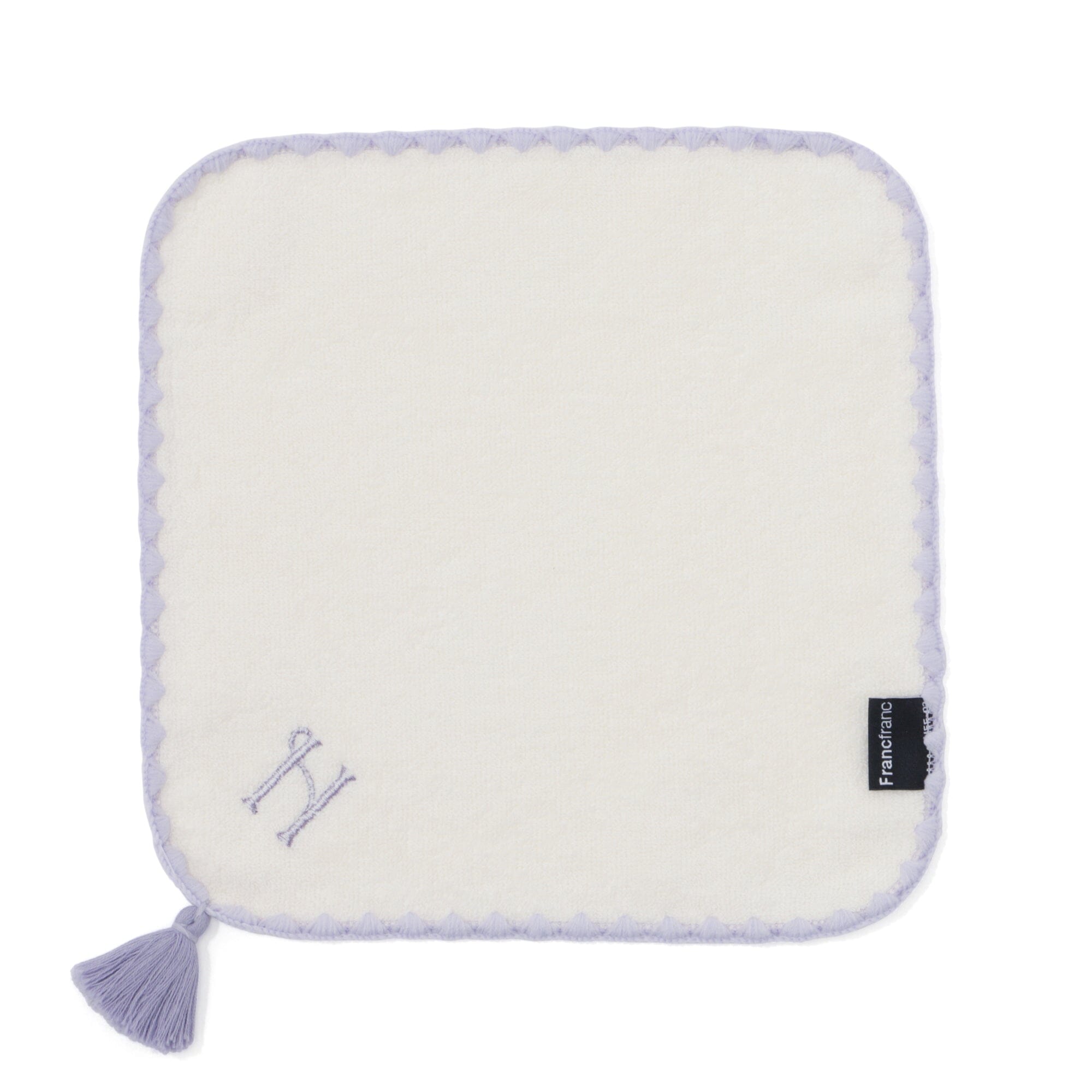 Initial Mini Handkerchief Towel - Soft Purple Cotton Pocket-Sized Towel for Gym, Travel & Everyday Use