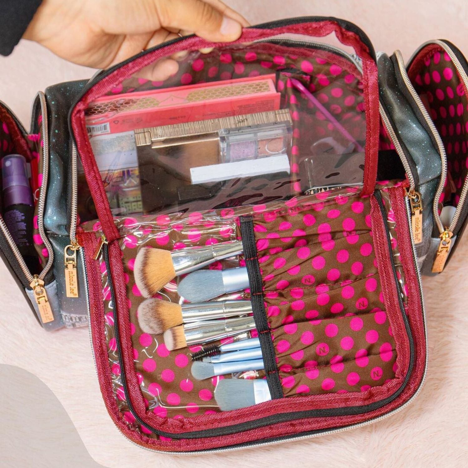 MIRA Large Cosmetic Pouch - Waterproof Makeup Bag for Travel, Gym & Daily Use - Spacious Organizer for Toiletries, Brushes & Beauty Essentials