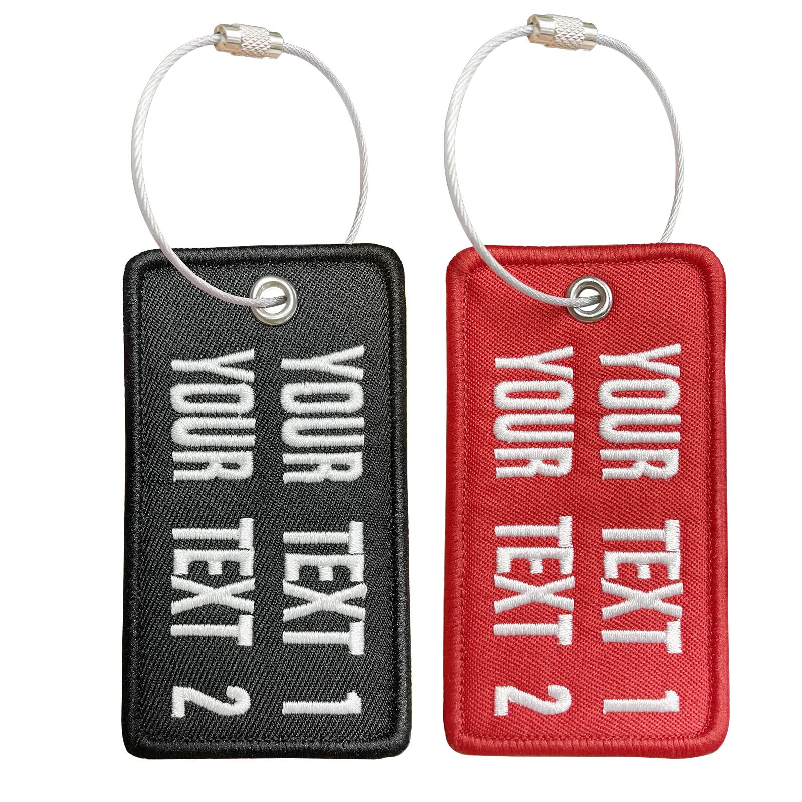 Custom Personalized Luggage Tags - Stainless Steel Loop Travel Bag Tags with Embroidery for Suitcases & Backpacks | Durable & Stylish Travel Accessories for Airports, Hotels & Vacations