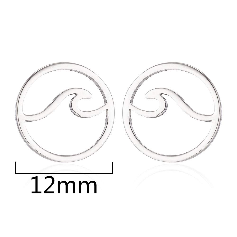 Tiny Wave Stud Earrings for Women - Beach Jewelry for Summer Outfits