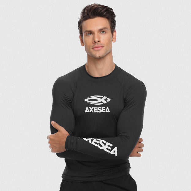 Men's UPF 50+ Long Sleeve Rash Guard Shirt - Sun Protection Swimwear for Surfing, Swimming & Outdoor Activities