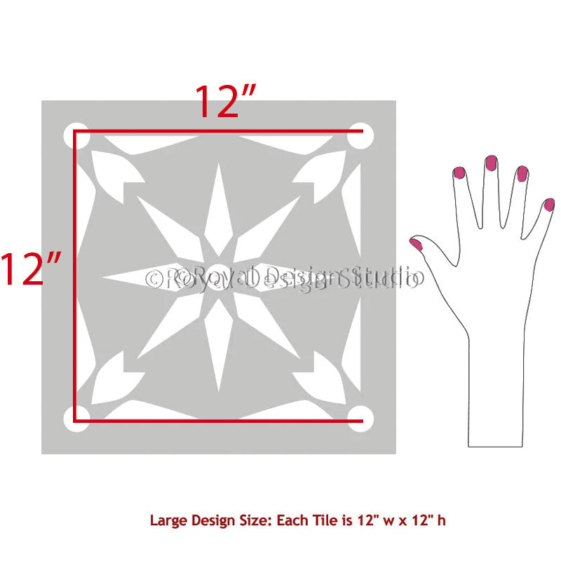 Starz Tile Stencil Kit - Reusable DIY Wall & Floor Tile Painting Templates for Home Decor & Crafts | Perfect for Bathroom, Kitchen Backsplash, and DIY Projects
