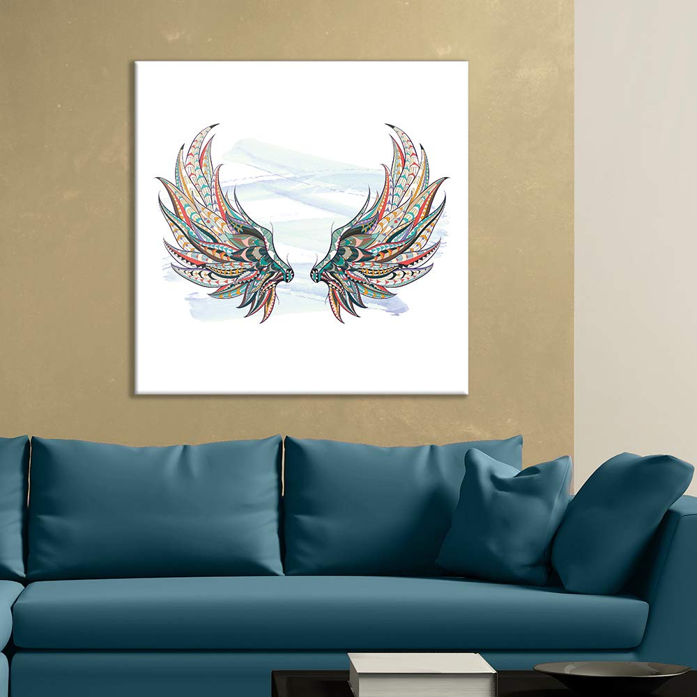 Wall26 Canvas Wall Art - Dragon Wings Giclee Painting for Bedroom, Living Room, House Decoration, Home Art - 16x16 inches - Perfect for Modern and Fantasy Themed Spaces