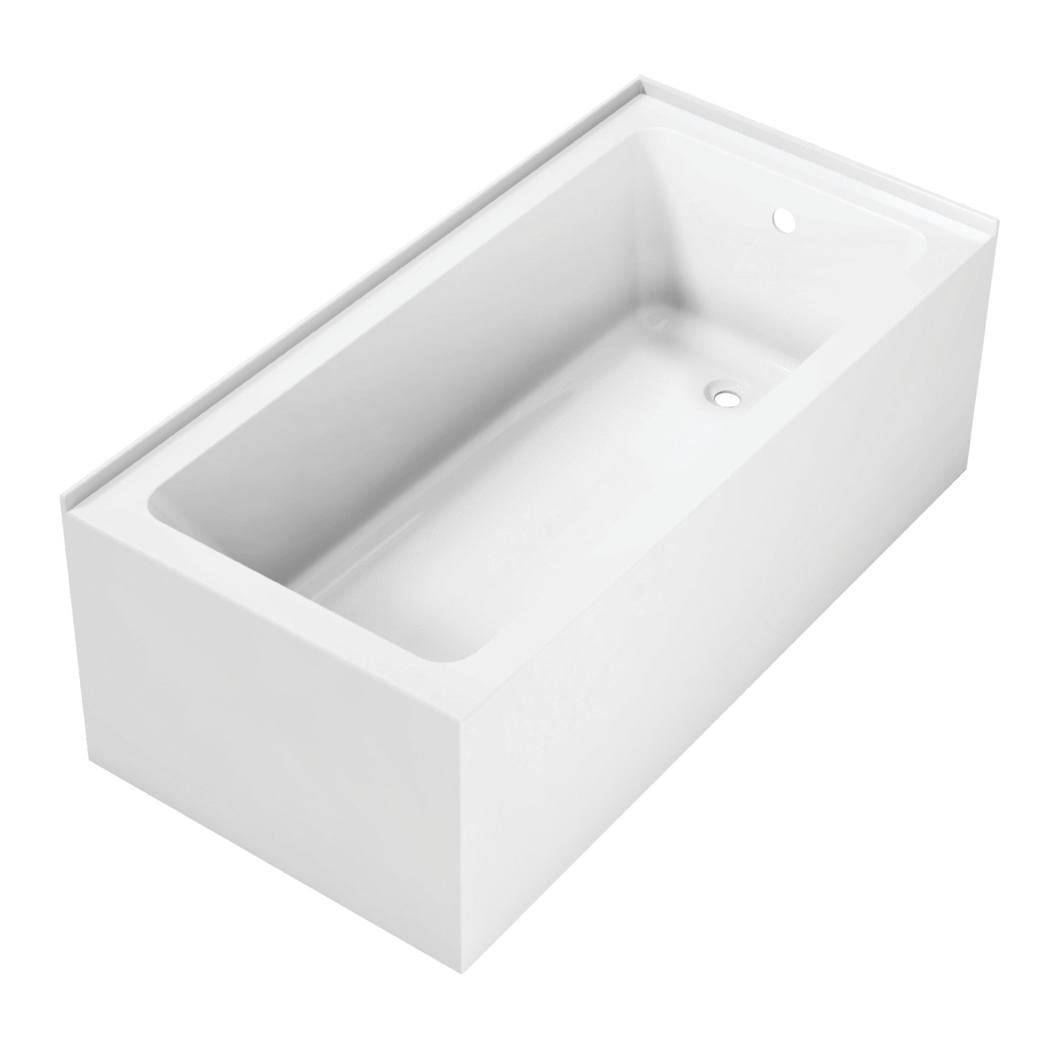 Aqua Eden VTAP6030R22TS 60 Inch Acrylic Rectangular 2 Wall Corner Alcove Bathtub - Right Hand Drain, Glossy White - Perfect for Small Bathrooms & Spa-Like Retreats
