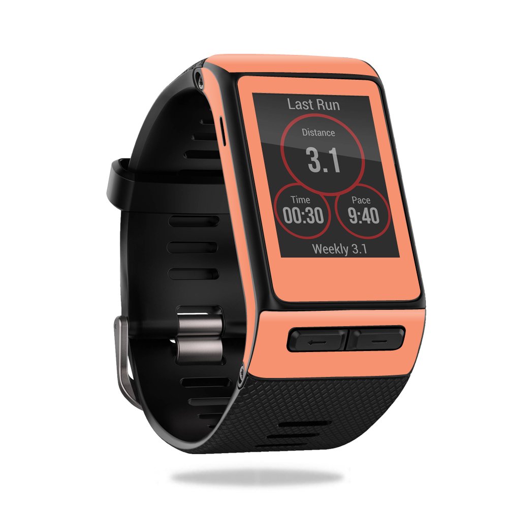 MightySkins Vinyl Skin Wrap for Garmin Vivoactive HR - Solid Peach | Protective Durable Decal Cover | Easy to Apply & Remove | Made in USA | Perfect for Workouts, Running & Outdoor Activities
