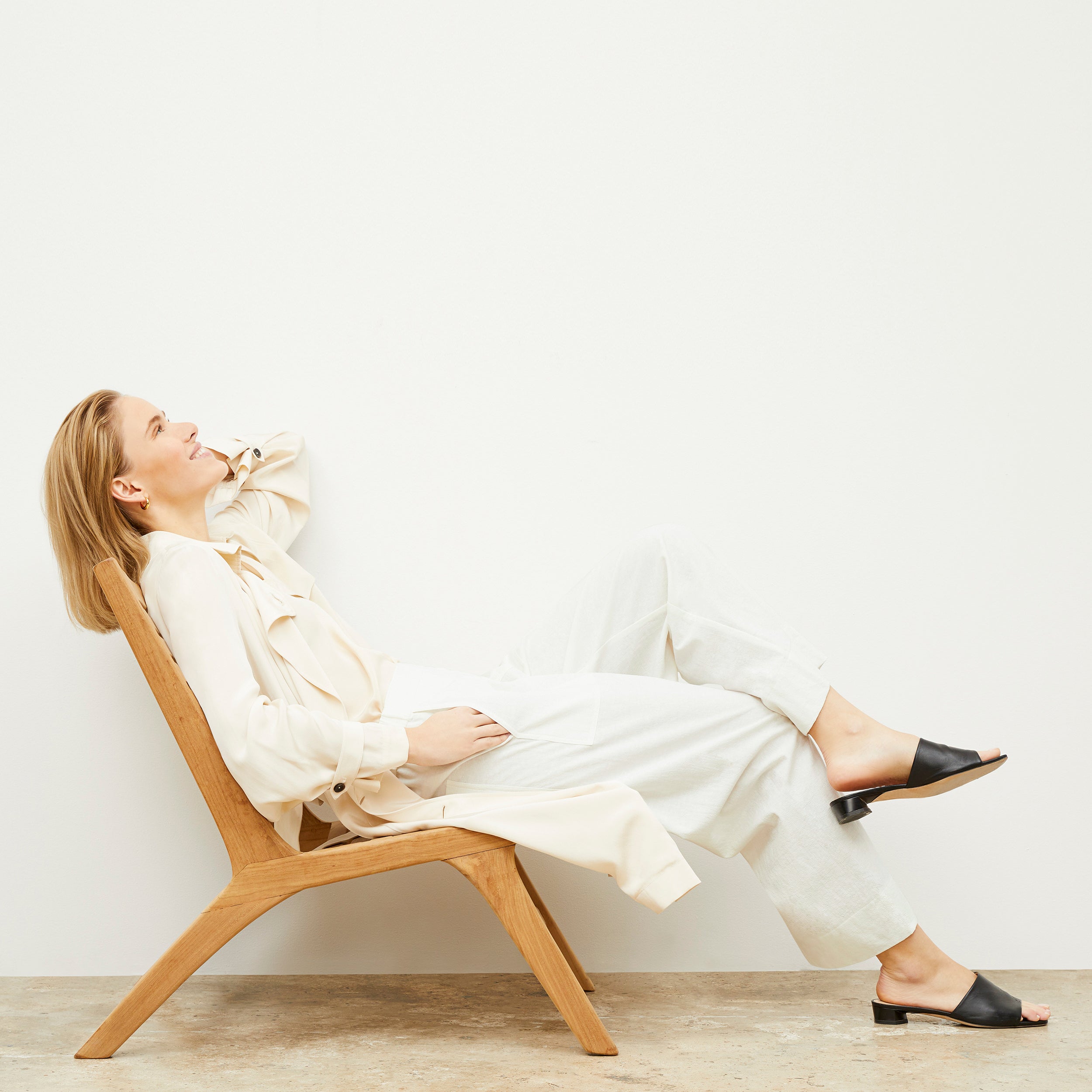 Madelyn Pants - Double Faced Linen Pants in Ivory | Comfortable & Stylish Women's Trousers for Work, Travel & Casual Wear
