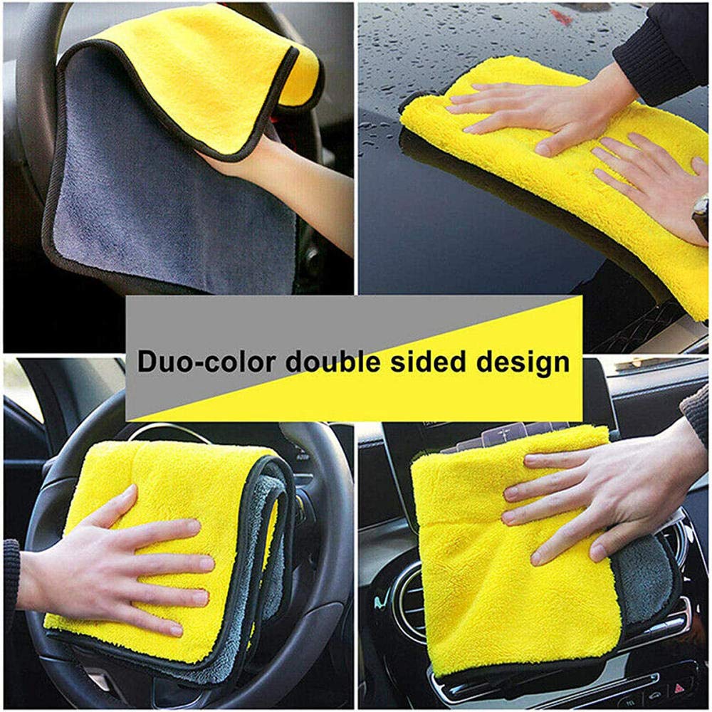 Premium 4-Pack Double-Sided Microfiber Cleaning Towels - Super Absorbent Car Wash Cloths, Dust & Buffing Towels for Cars, Pets & Household Cleaning - Ultra Soft & Lint-Free for Streak-Free Shine