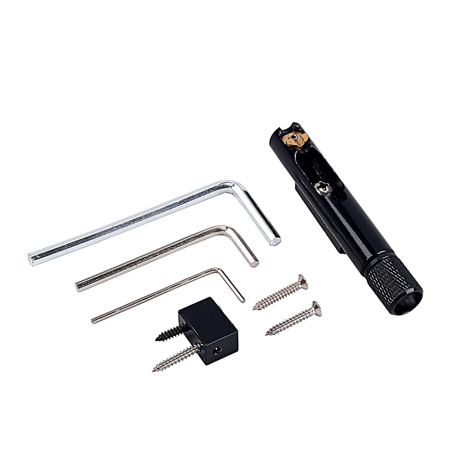 Single Headless Guitar Bass Bridge Fanned Fret - Fixed Brass Fan Bridge for 4/5/6/7/8/9 String Electric Bass Guitar Bridge System (6 Strings) - Perfect for Custom Guitar Builds & Upgrades