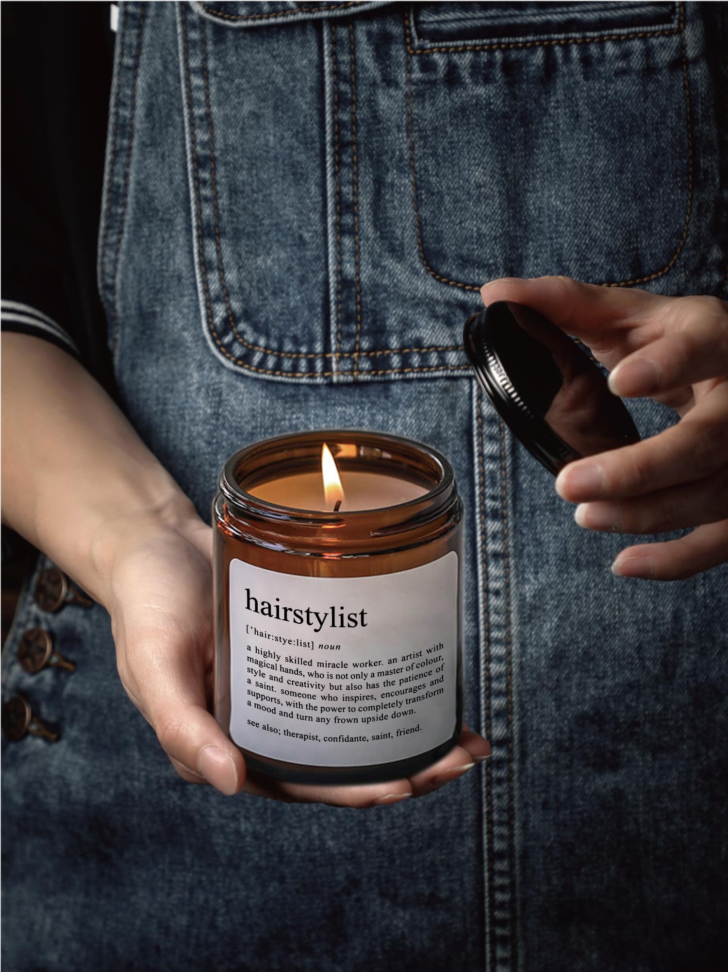 Funny Hairstylist Gifts - Sandalwood Rose Scented Candle for Women | Perfect Thank You Gift for Hairdressers & Stylists | Relaxing Aromatherapy for Salons & Home Spa