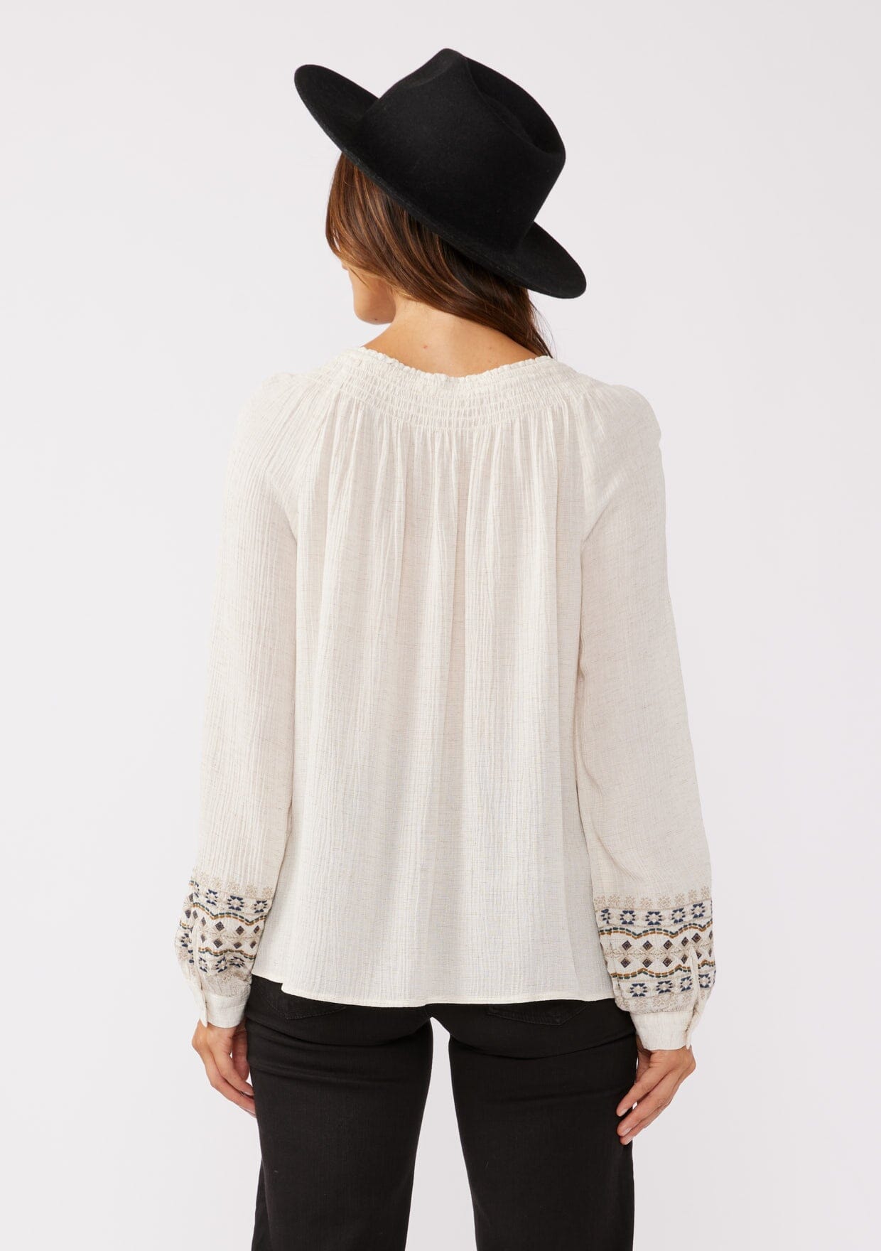 Charley Embroidered Blouse Women's Fashion Top - Elegant Floral Embroidered Shirt for Casual Wear, Office & Date Night Outfits