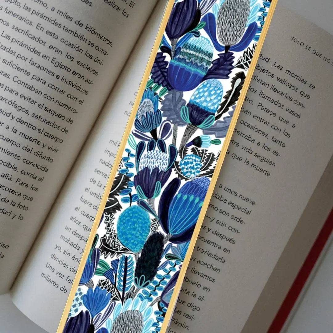 Blue Bush Banksias Australian Wooden Bookmark - Handcrafted Nature-Inspired Bookmark for Book Lovers - Perfect Gift for Readers, Bookworms & Nature Enthusiasts - Ideal for Reading, Gifting & Collecting