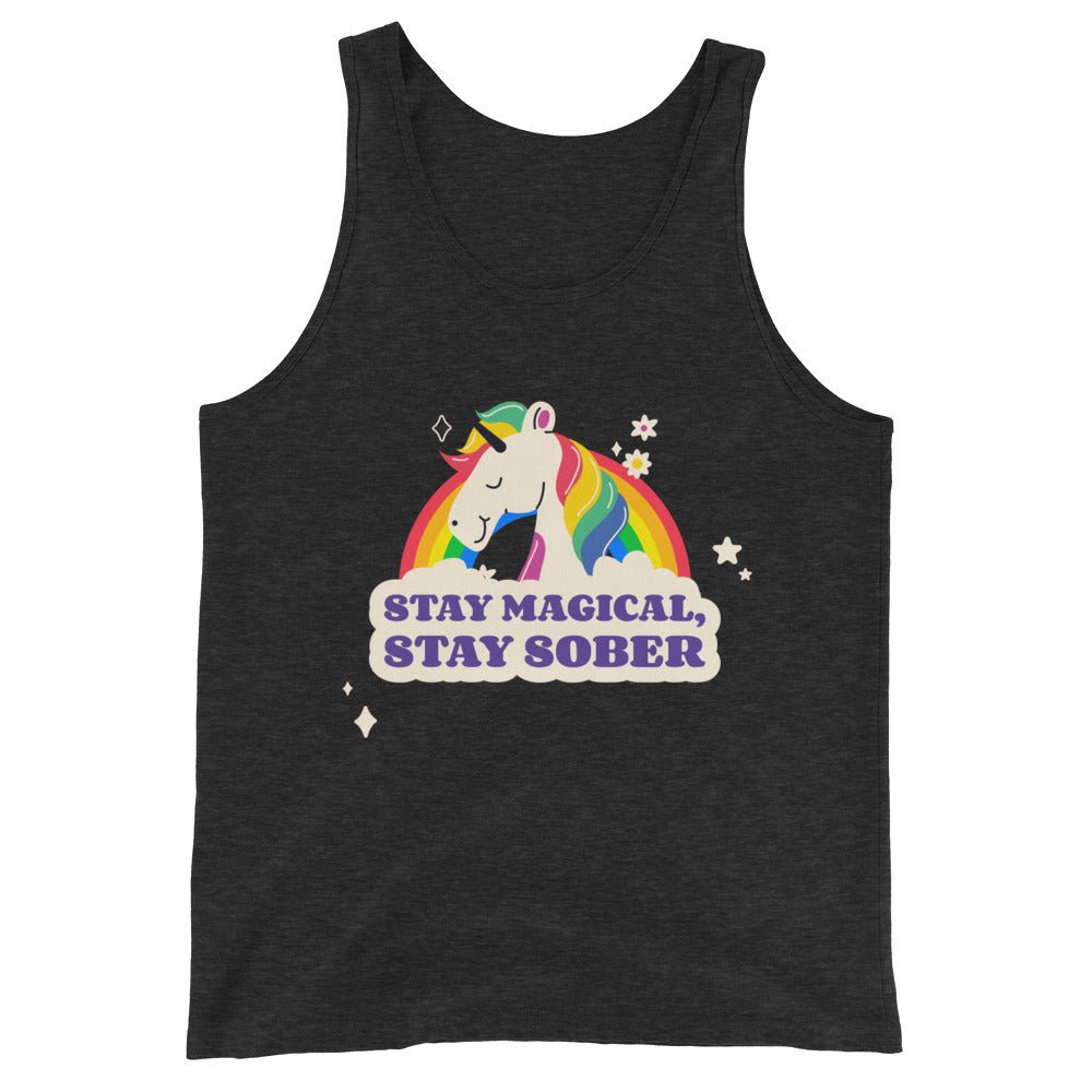 Stay Magical, Stay Sober Men's Muscle Tank Top - Gym Workout & Summer Casual Wear
